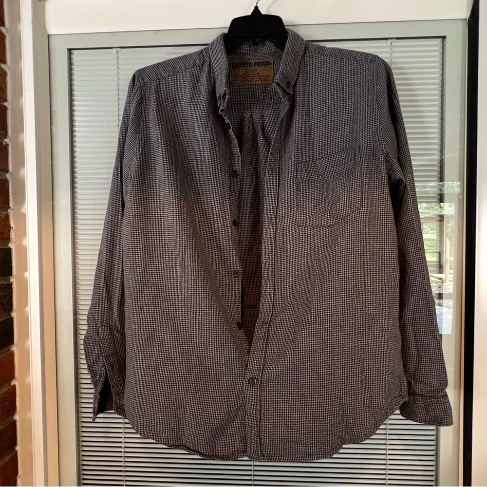 Black and White Casual Button Down Shirt